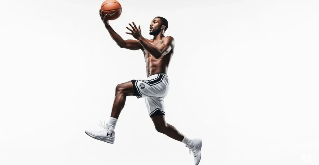 Best Basketball Shoes blog logo featuring a basketball and magnifying glass, transparent background.